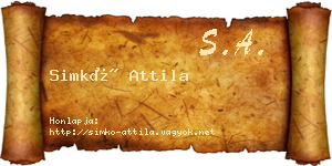 Simkó Attila névjegykártya